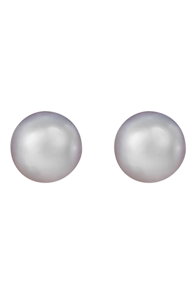 14K Yellow Gold 5-5.5mm Greay Freshwater Pearl Stud Earrings, Main, color, DYED GRAY