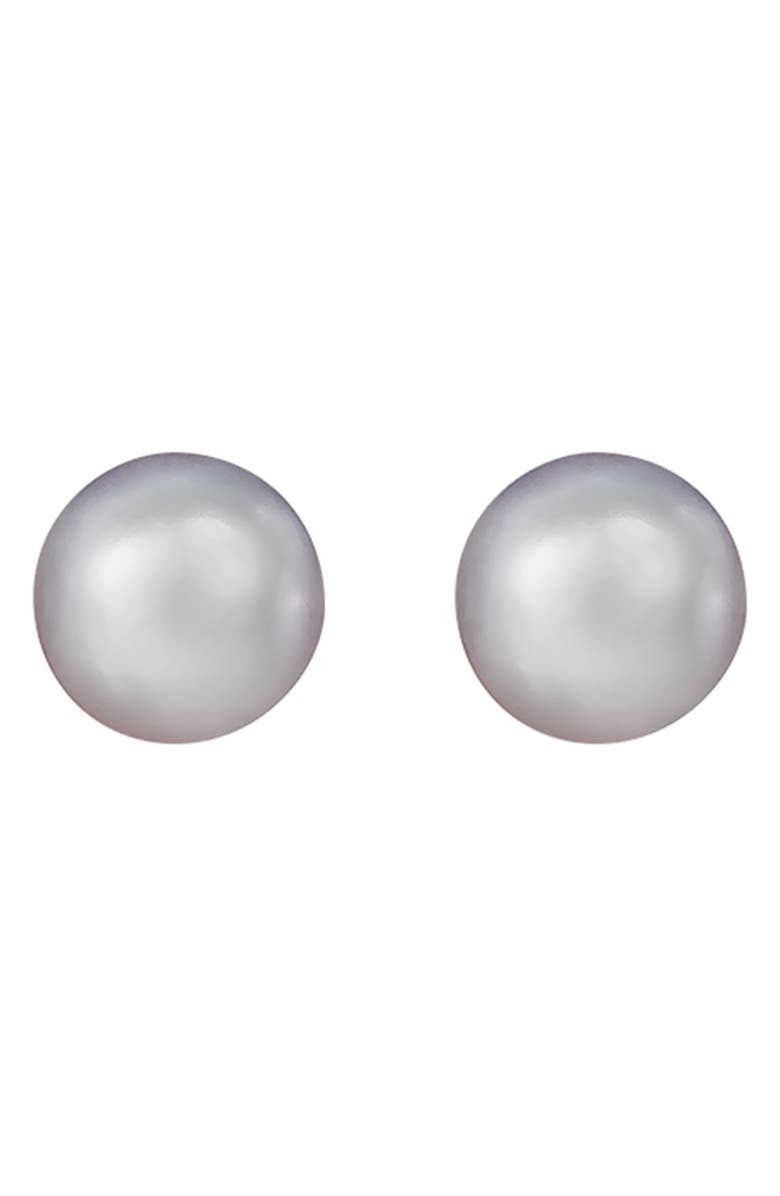 SPLENDID PEARLS 14K Yellow Gold 5-5.5mm Greay Freshwater Pearl Stud Earrings, Main, color, Dyed Gray