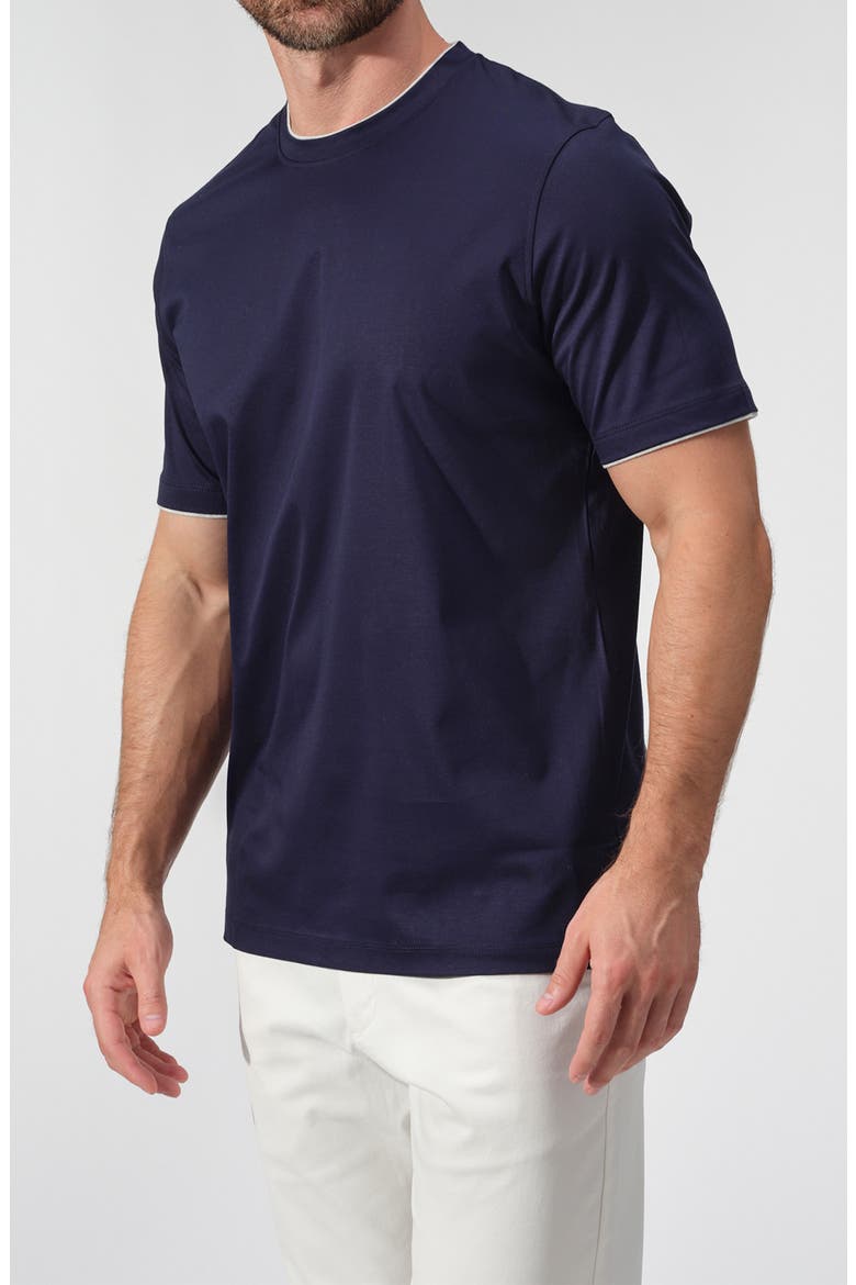 Faux Layering T-Shirt, Alternate, color, NAVY