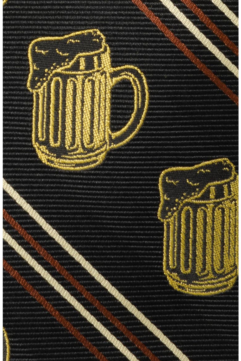 Beer Fan Cuff Links, Tie & Pocket Square Set, Alternate, color, BLACK