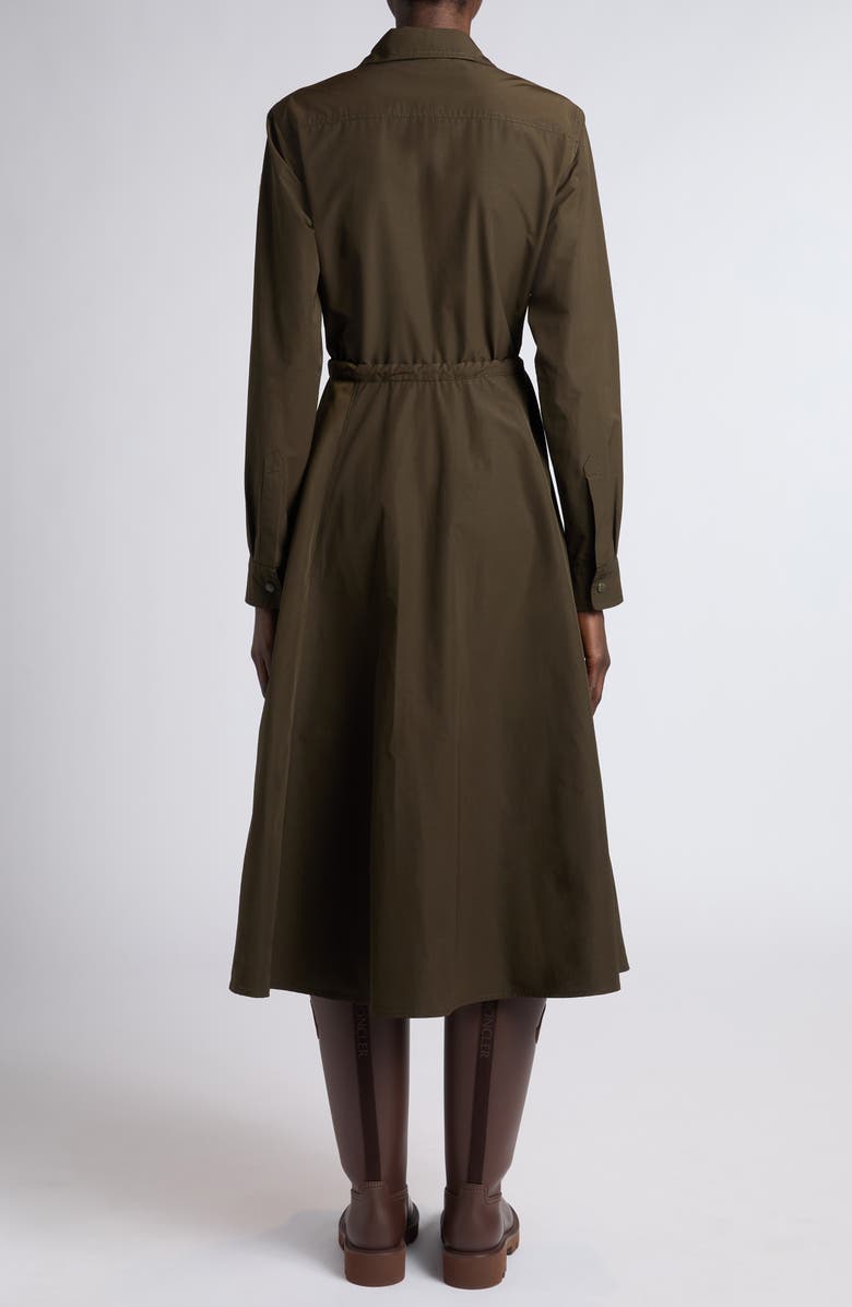 Moncler Long Sleeve Poplin Shirtdress, Alternate, color, Green