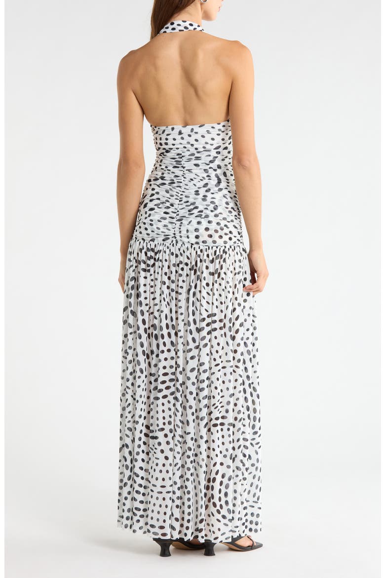 Blane Swirl Dot Print Hardware Detail Maxi Dress, Alternate, color, NOIR SWIRL