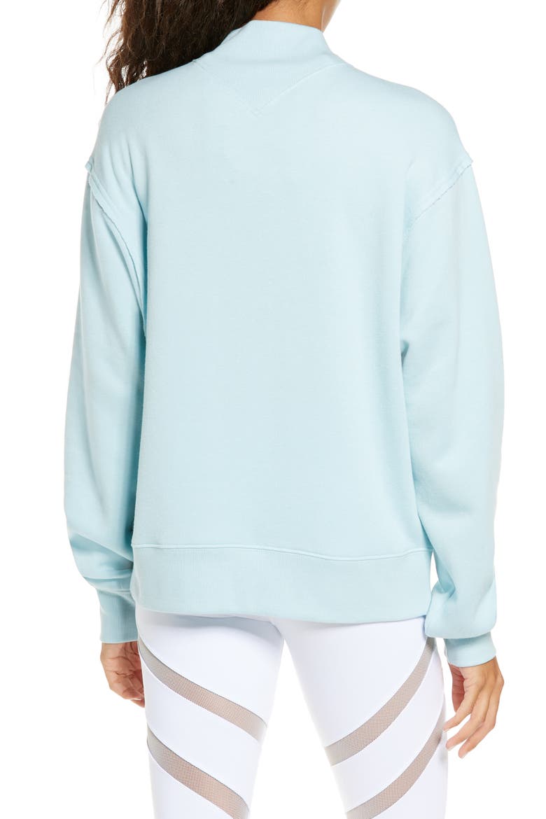 Freestyle Mock Neck Sweatshirt, Alternate, color, GLASS BLUE HEATHER
