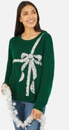 Yumi Sequin Bow Knitted Sweater
