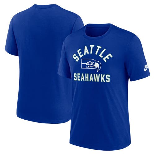 Nike Royal Seattle Seahawks Favorable Timeline Tri-blend T-shirt In Blue