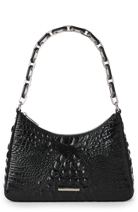 Mod Esme Croc Embossed Leather Shoulder Bag