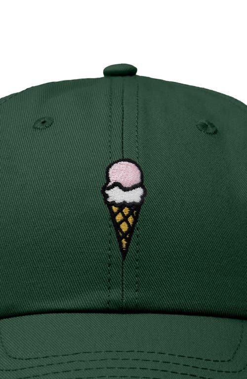 Dalix Double Scoop Embroidered Cap In Dark Green