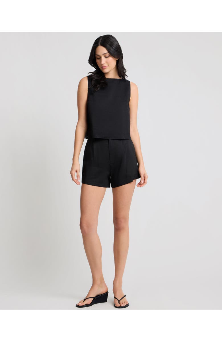 Onia Stretch Linen Short, Alternate, color, Black