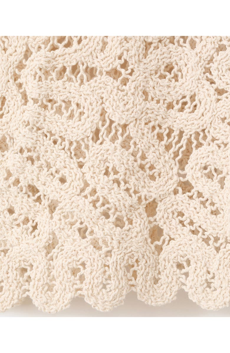 MANGO Setenta Openwork Knit Mock Neck Top, Alternate, color, Sand