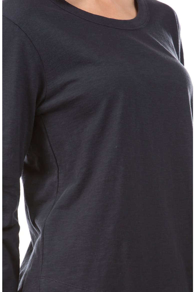 Layered Hem Cotton Slub Top, Alternate, color, CHARCOAL