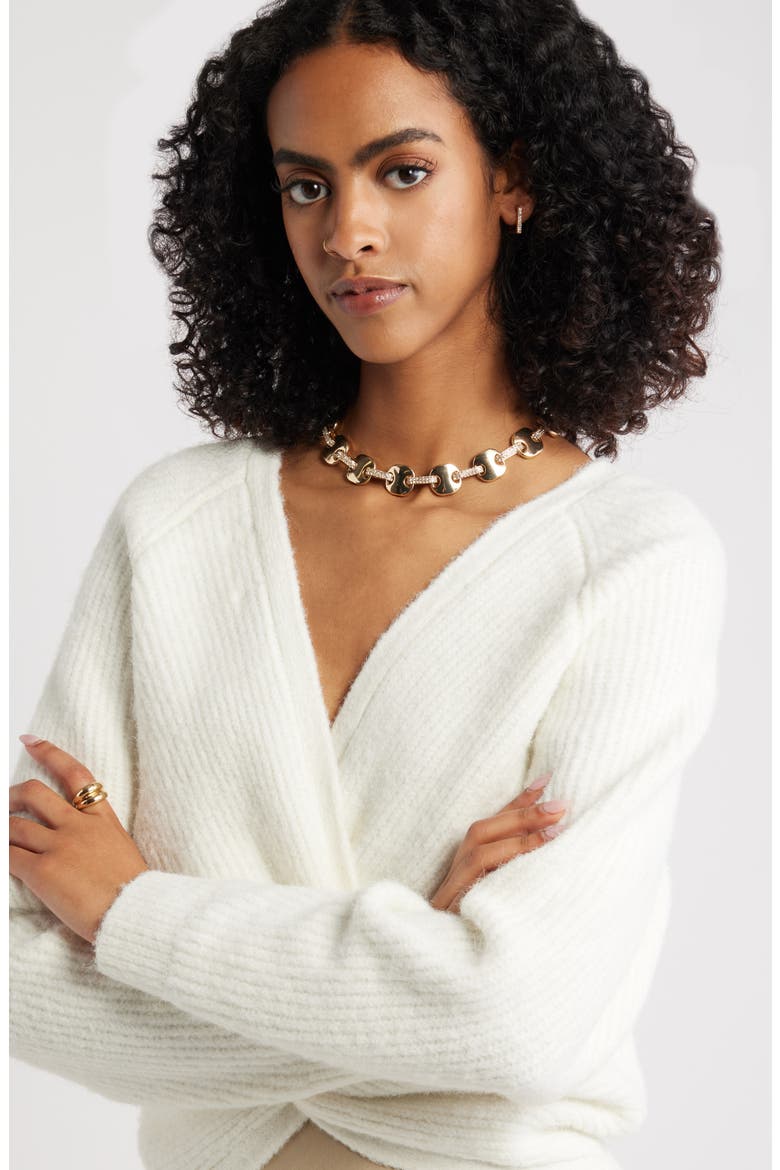 Crystal Statement Collar Necklace, Alternate, color, CLEAR- GOLD