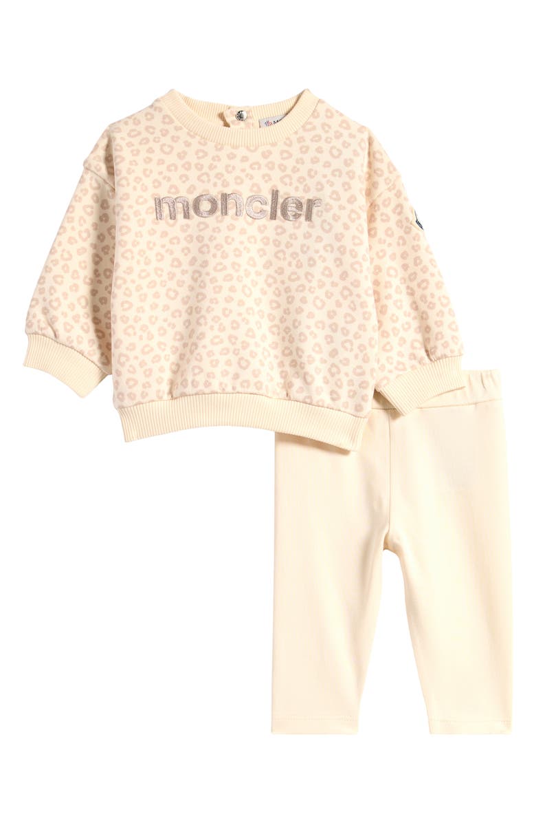 Moncler Kids' Leopard Print Logo Sweatshirt & Sweatpants Set, Main, color,