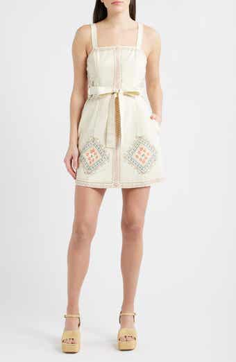Caracola Embroidered Detail Cotton Minidress