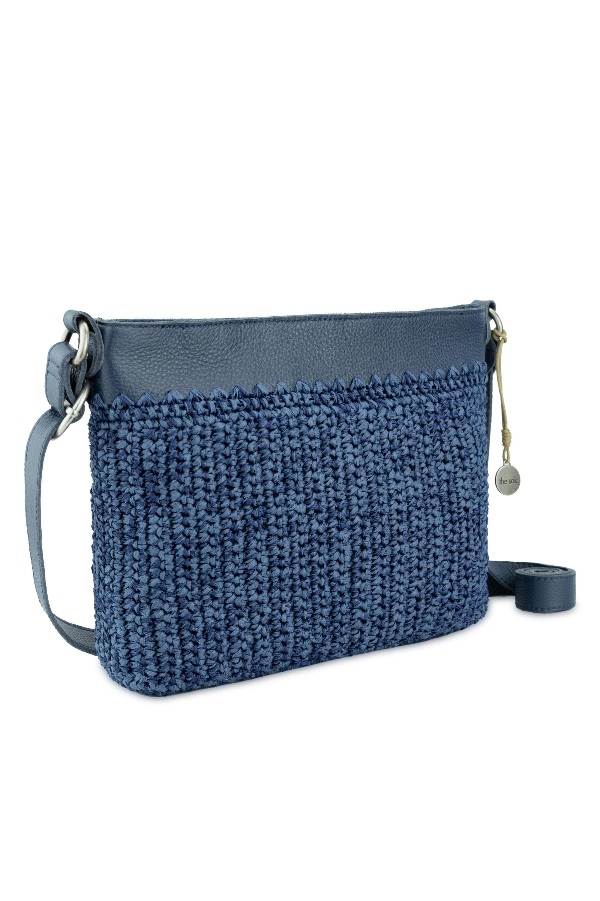Melrose Crossbody Leather Bag, Alternate, color, Denim Tonal Straw
