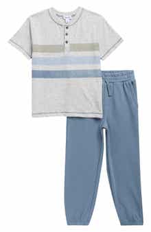 Splendid Kids' Stripe Henley T-Shirt & Pants Set