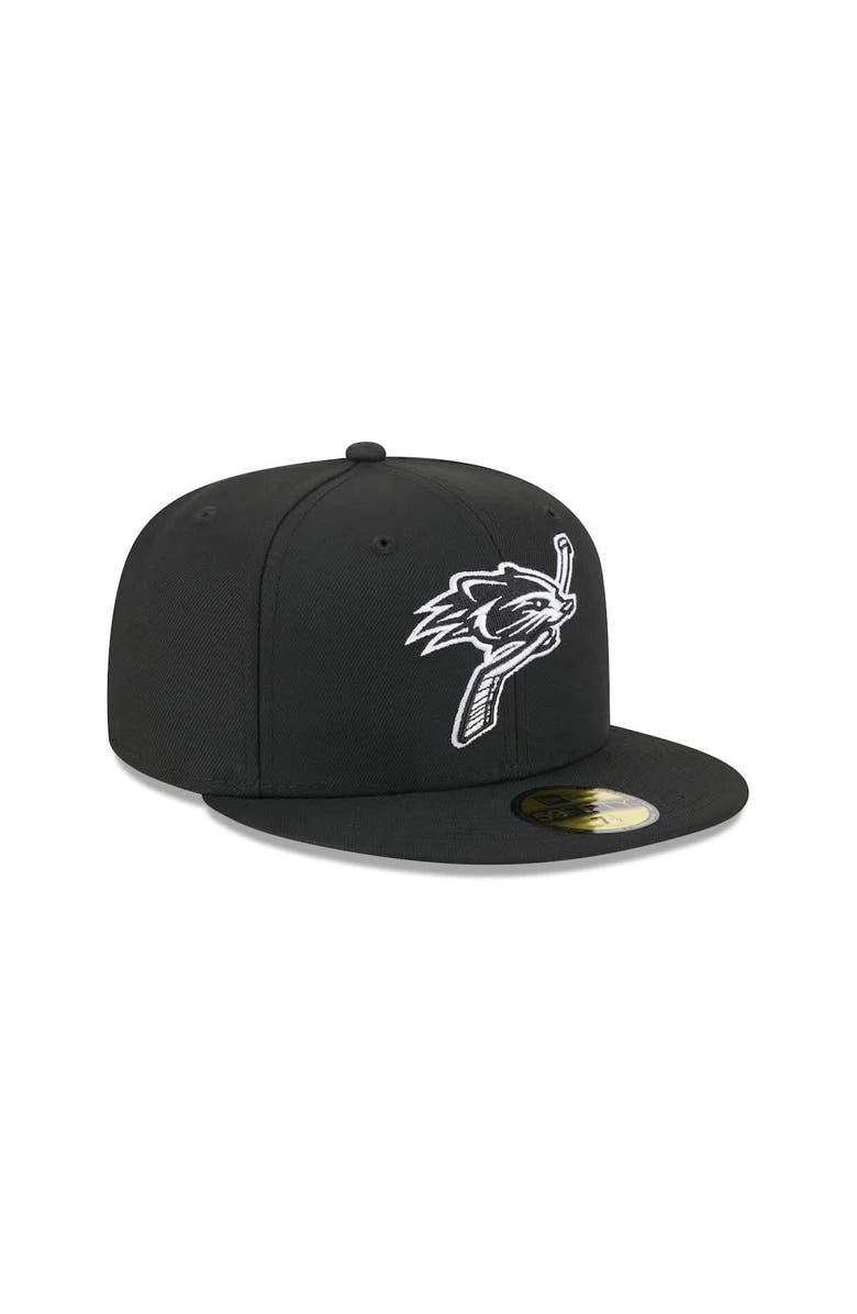 New Era Men's New Era  Black New Hampshire Fisher Cats Theme Nights 59FIFTY Fitted Hat, Alternate, color, 