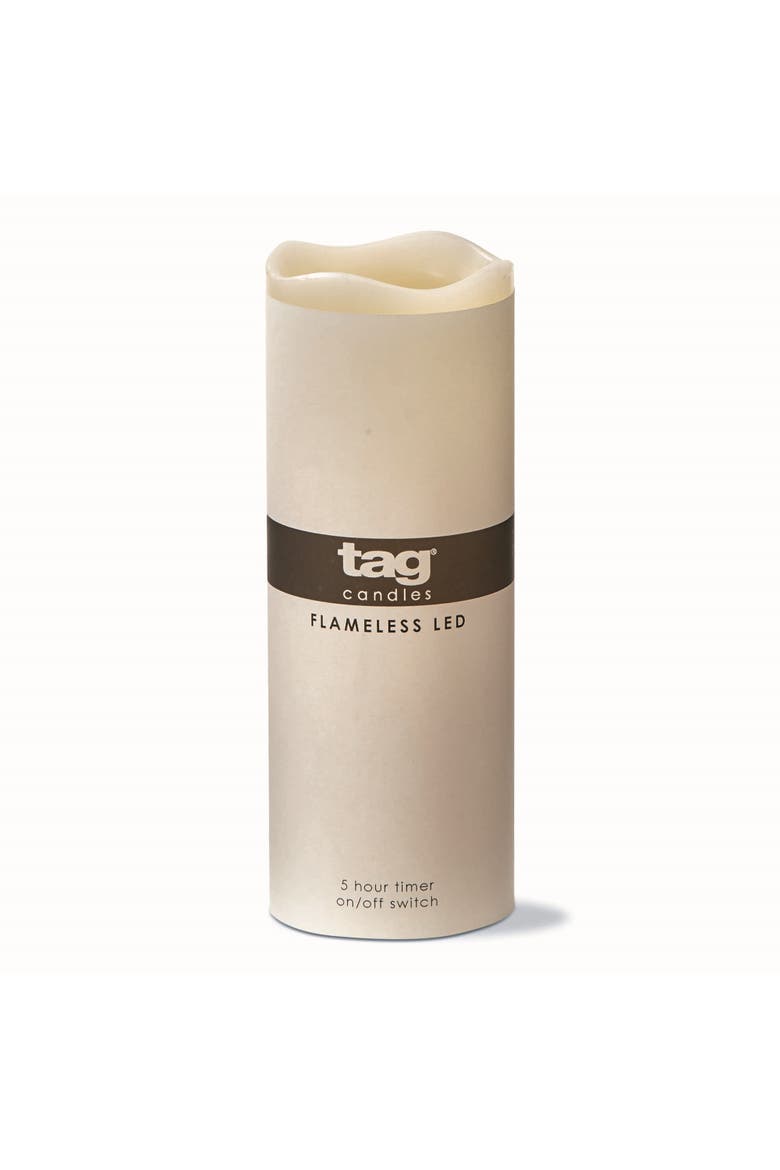 Light Up LED Pillar Candle with Timer Flameless Decor, Main, color, Beige