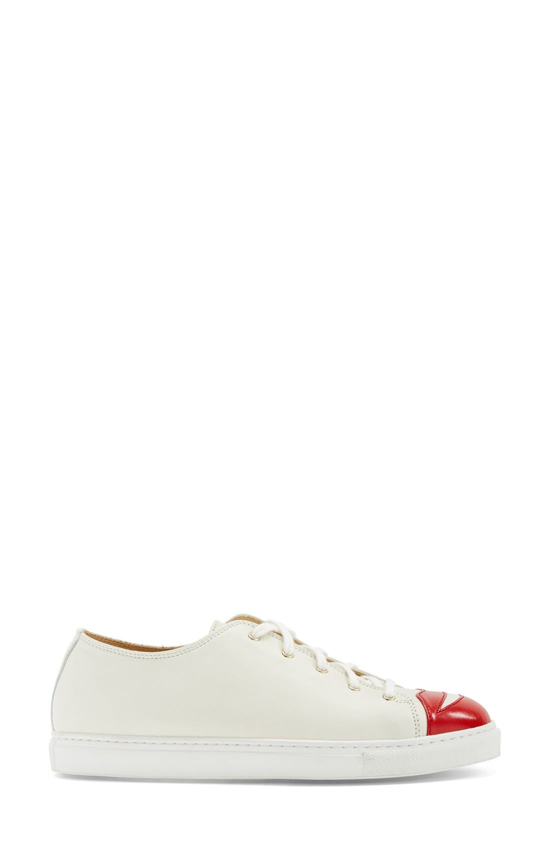 Charlotte Olympia 'Kiss Me' Lace-Up Sneaker, Alternate, color, 