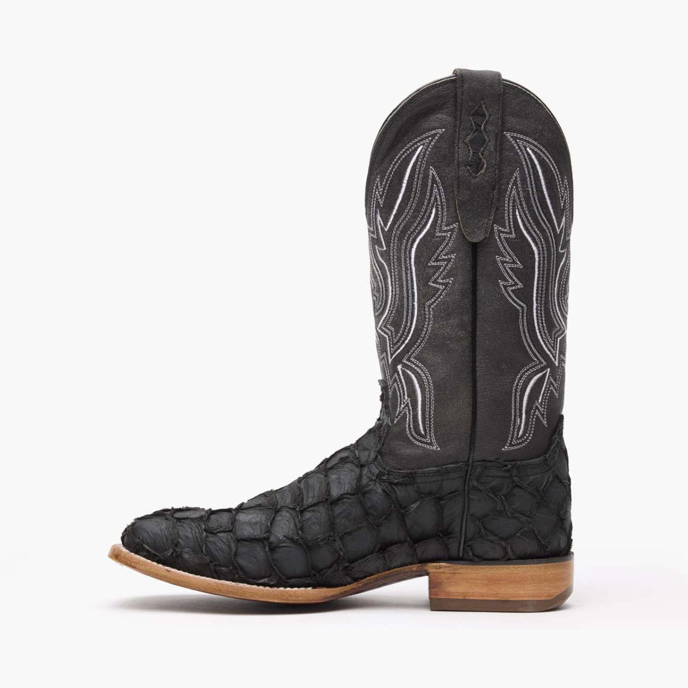 Premium Exotics Western Boot, Alternate, color, MATTE BLACK PIRARUCU