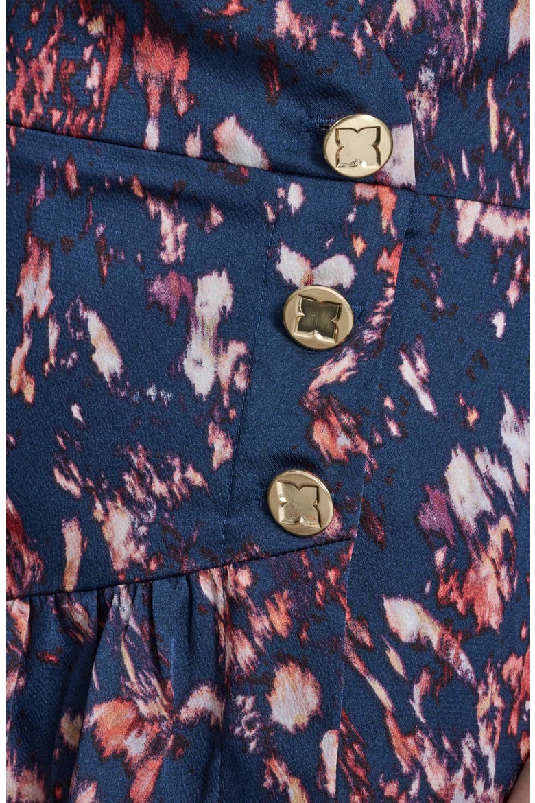 Print Ruffle Long Sleeve Minidress, Alternate, color, CITY INDIGO MULTI