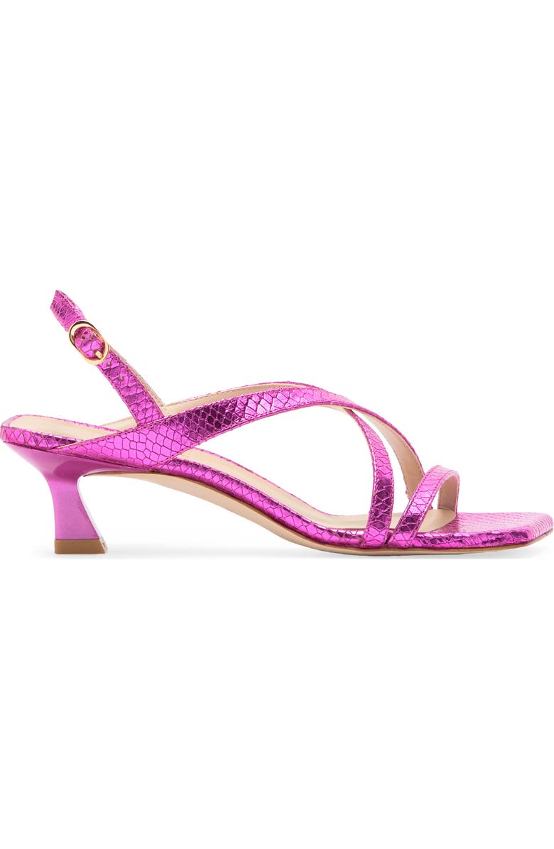 Stuart Weitzman Oasis 50 Kitten Heel Slingback Sandal, Alternate, color, Azalea