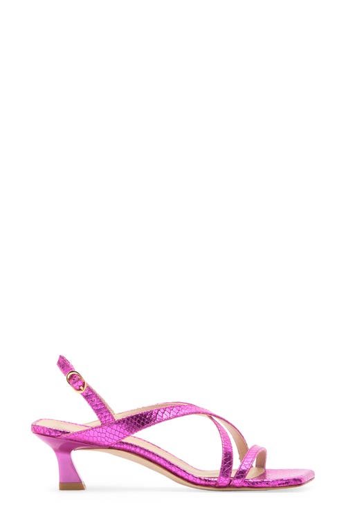 Stuart Weitzman Oasis 50 Kitten Heel Slingback Sandal In Azalea