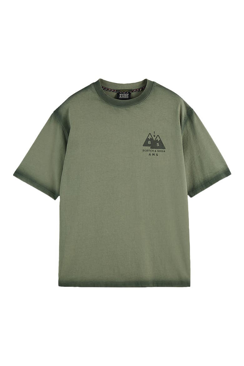 Loose Fit Garment Dyed Cotton Graphic T-Shirt, Alternate, color, THYME