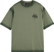 Scotch & Soda Loose Fit Garment Dyed Cotton Graphic T-Shirt