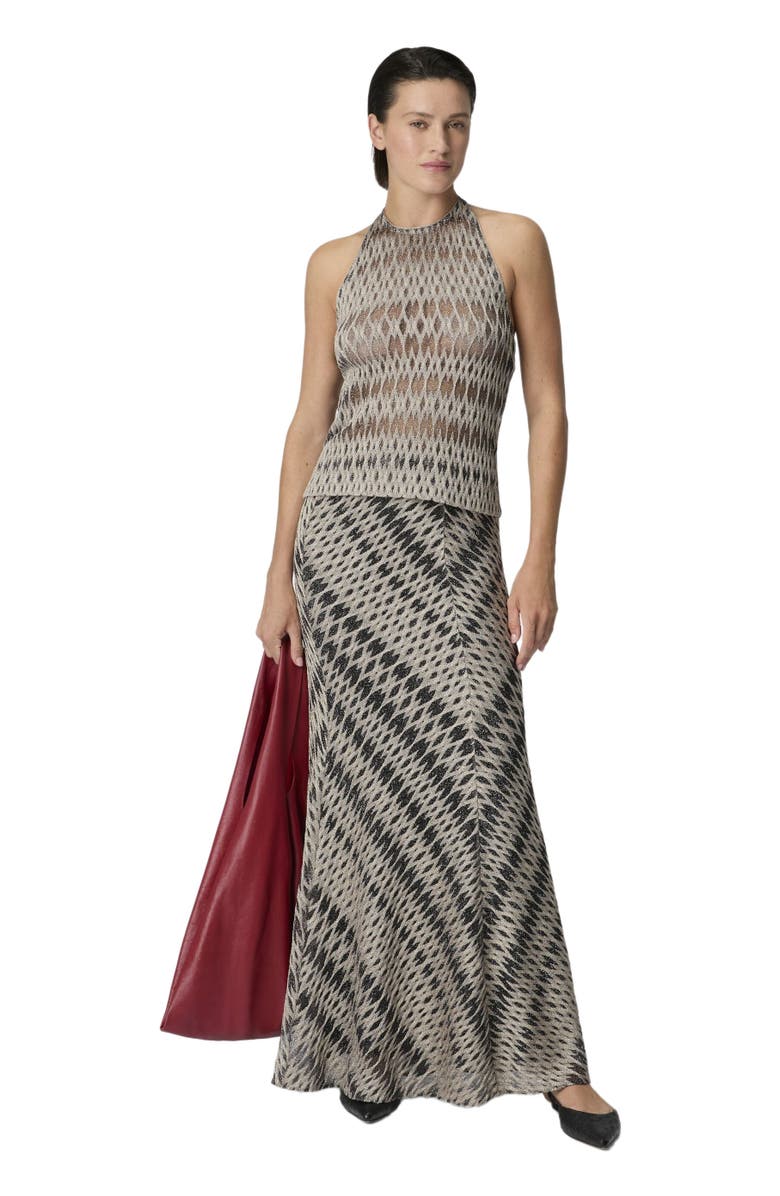 Missoni 3d Diamond Mixed Viscose Long Skirt, Main, color, Green& Brown