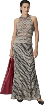 Missoni Long Skirt In Viscose Blend With 3d Diamond Pattern