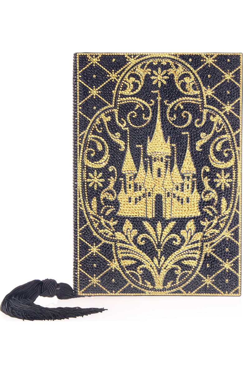 JUDITH LEIBER COUTURE Storybook Fairytales Crystal Embellished Clutch, Main, color, Champagne Jet Multi