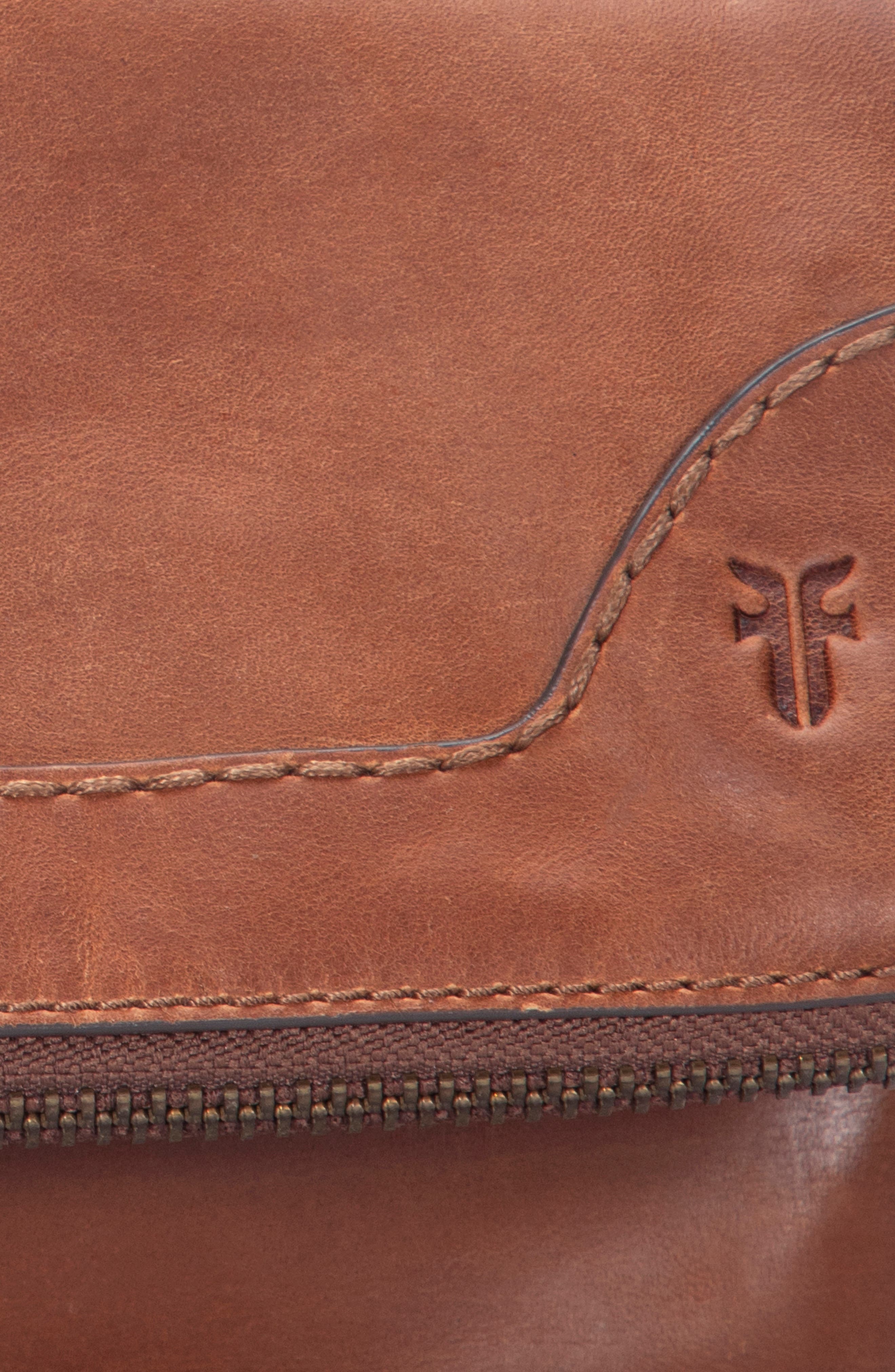 Frye Melissa Leather Crossbody Clutch, Alternate, color, Cognac