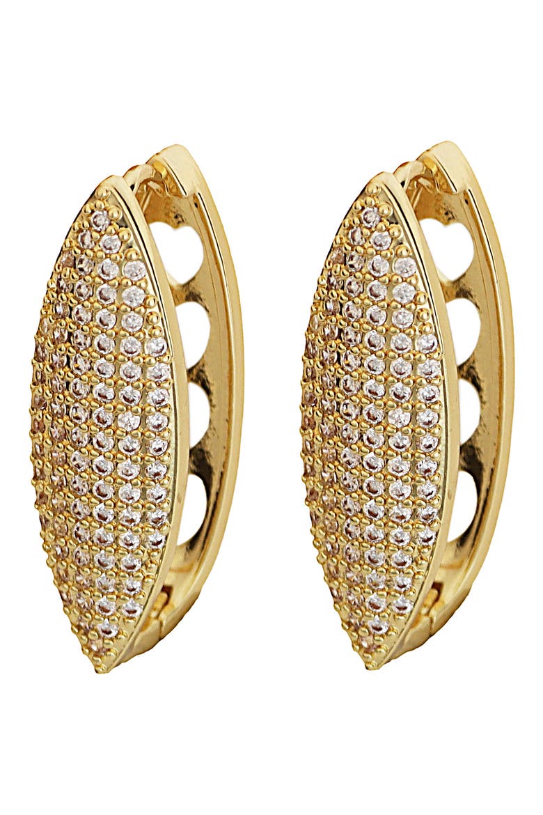 Pavé Hoop Earrings, Main, color, GOLD
