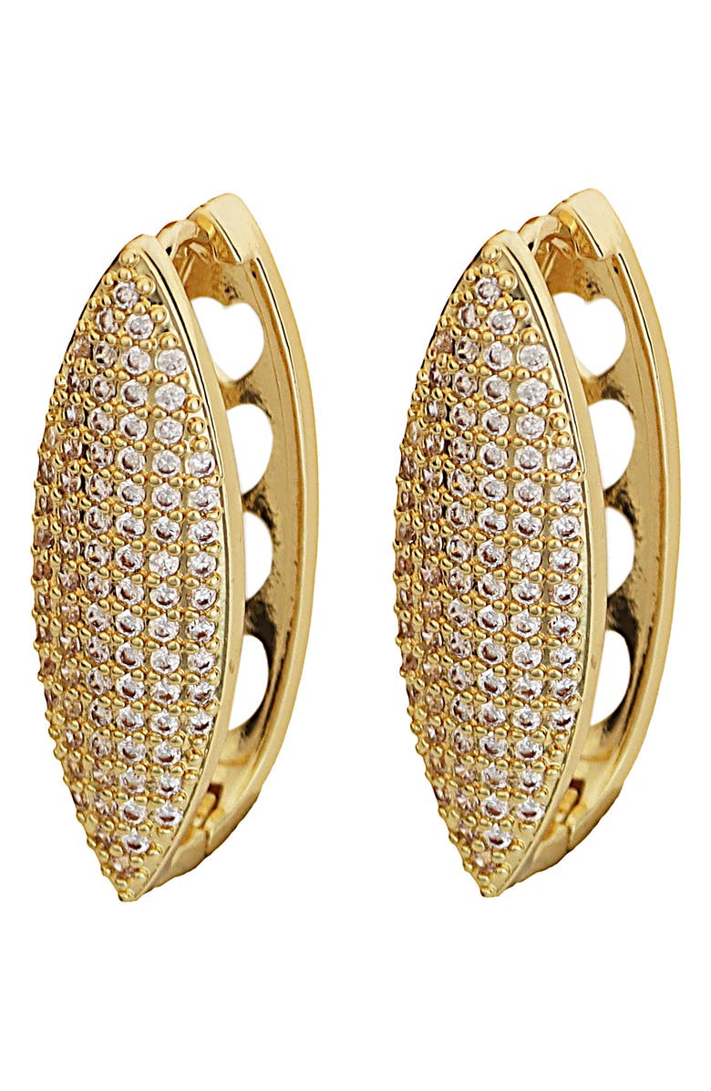 Panacea Pavé Hoop Earrings, Main, color, Gold