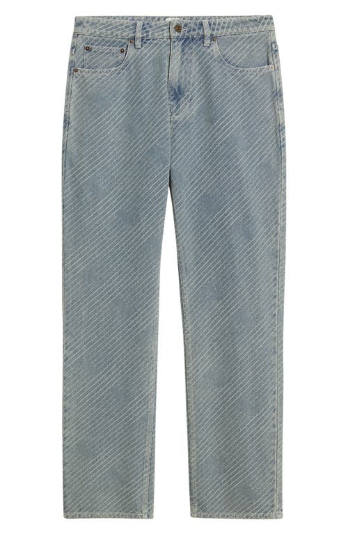 Rizort Maze Stripe Distressed Jeans In Purple