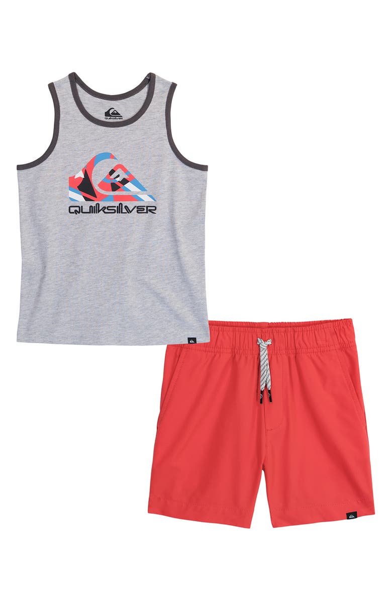 Quiksilver Kids' Graphic Tank & Shorts Seet, Main, color, Grey