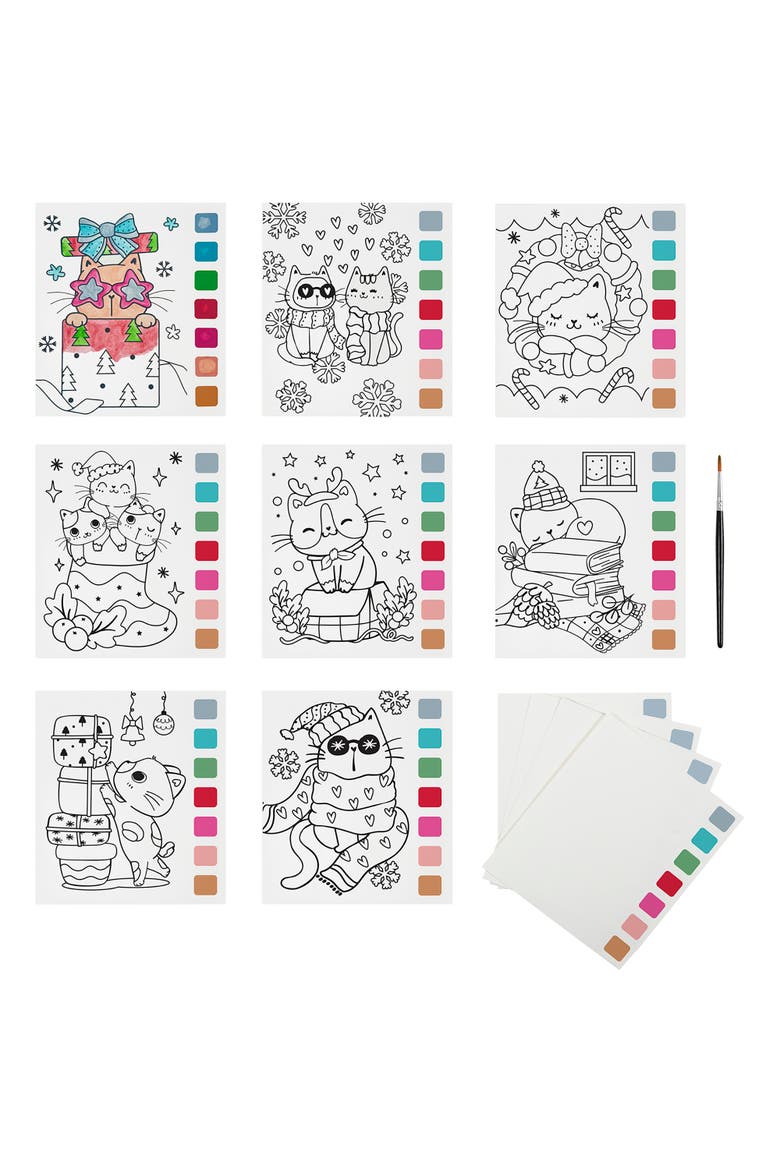 Watercolor Pad Kit, Winter Wishes, 8 Holiday Themes, Alternate, color, Multicolored