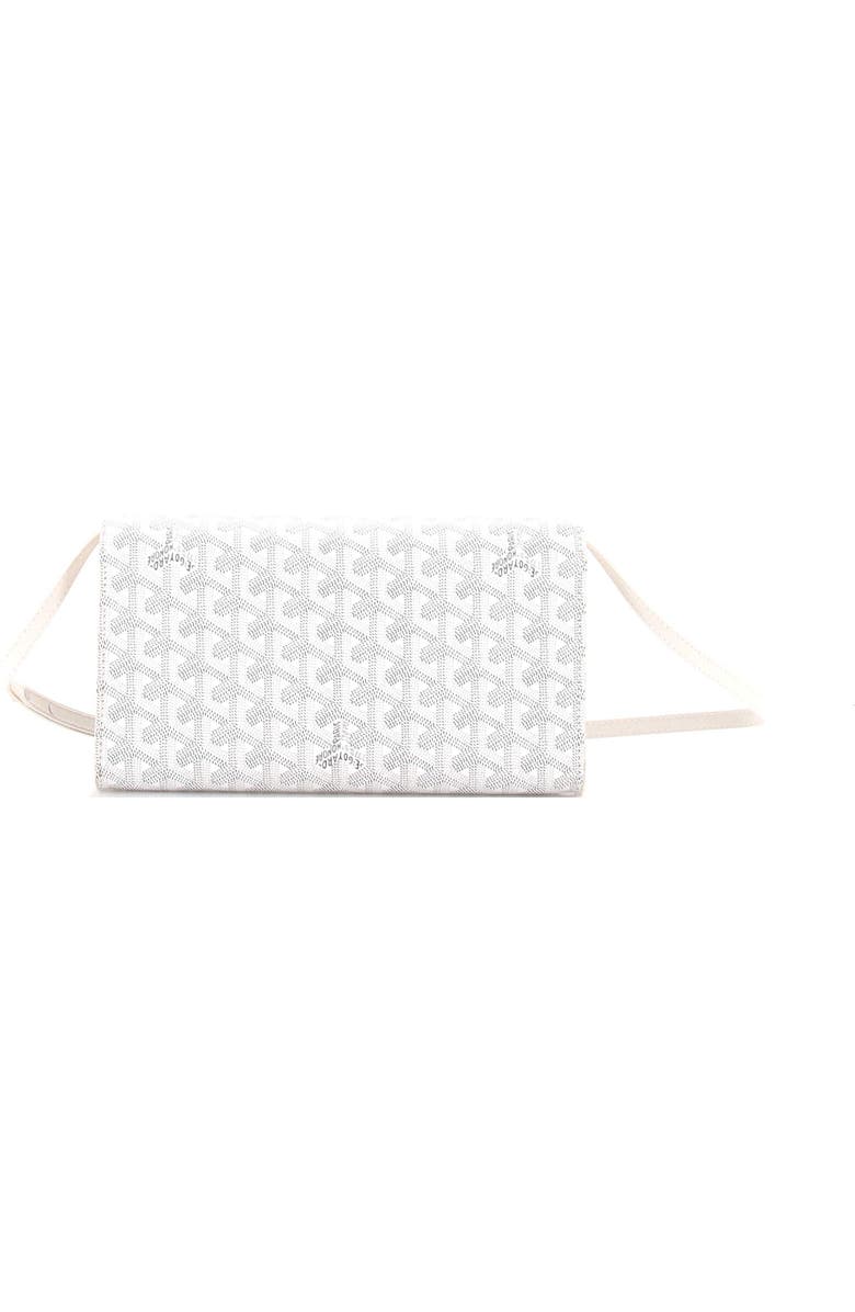 Pre-Owned Goyard Monte Carlo Clutch with Strap Coated Canvas PM, Alternate, color, White