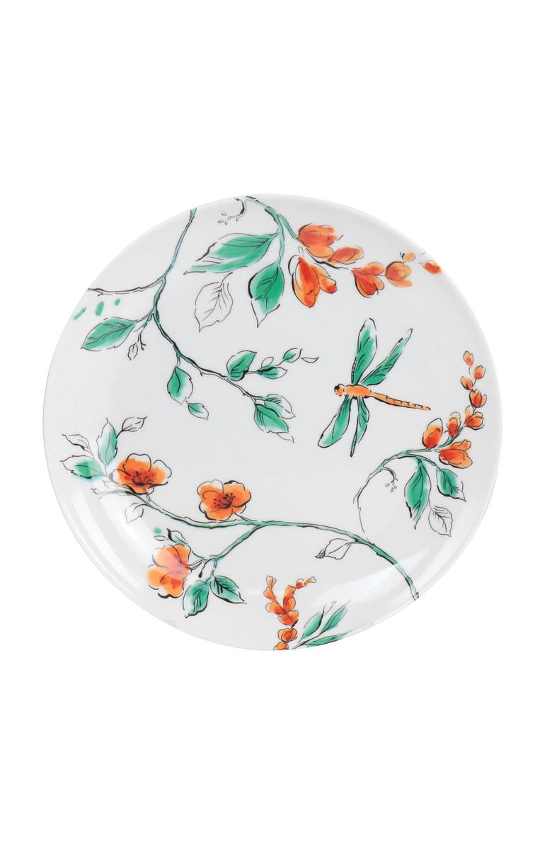MARTHA STEWART 12 piece Dragonfly Melamine Dinnerware Set, Alternate, color, White