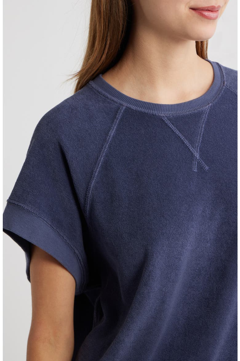 Micro Terry Sweatshirt, Alternate, color, VINTAGE BLUE