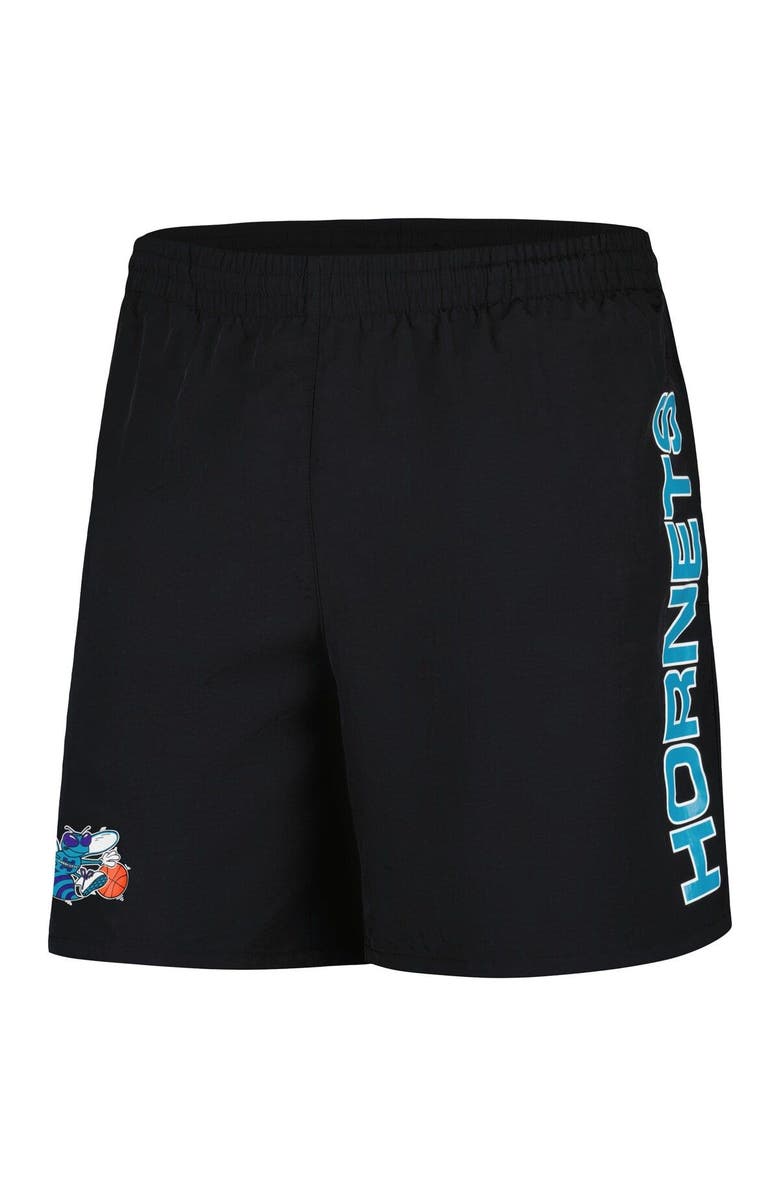 Mitchell & Ness Men's Mitchell & Ness Black Charlotte Hornets Hardwood Classics 1989-2002 Throwback Logo Heritage Shorts, Alternate, color, 