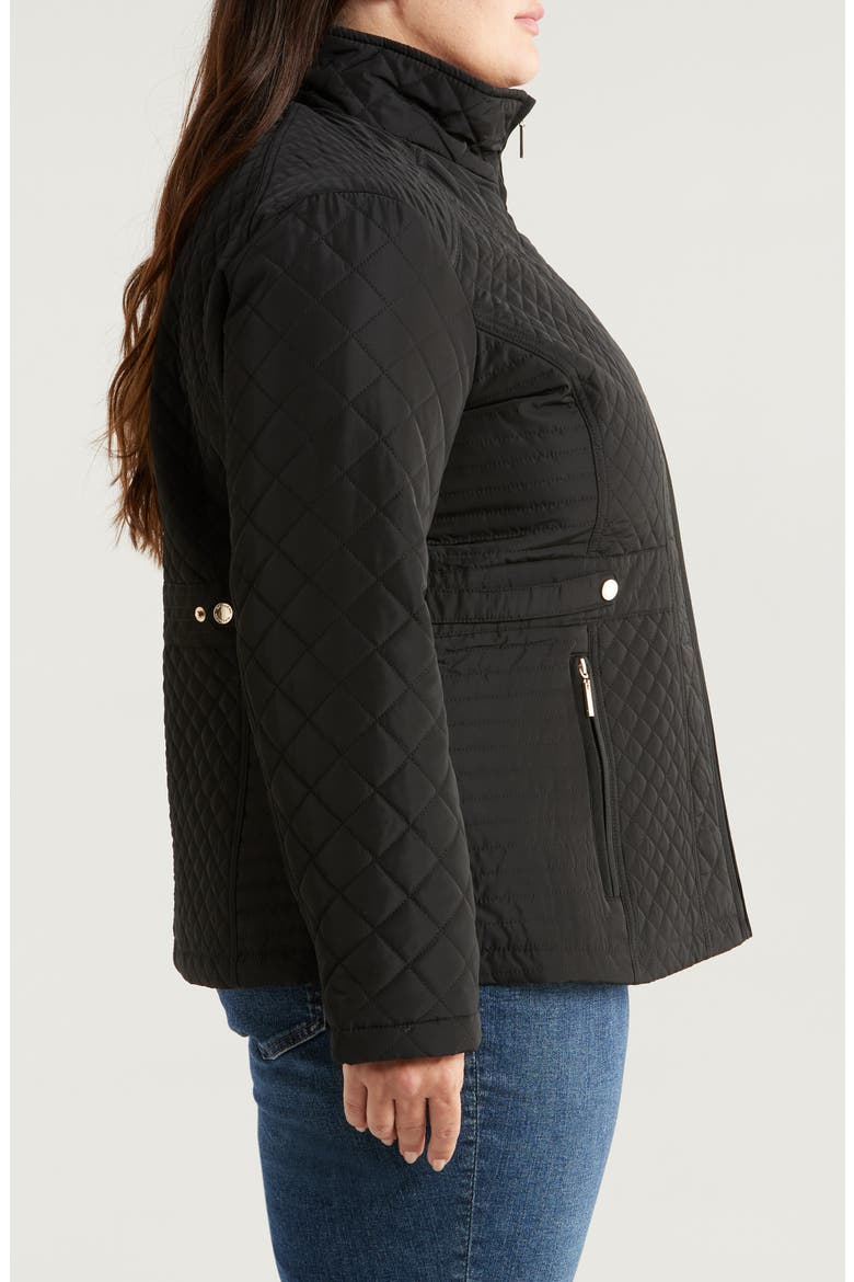 Water Resistant Quilted Jacket, Alternate, color, BLACK