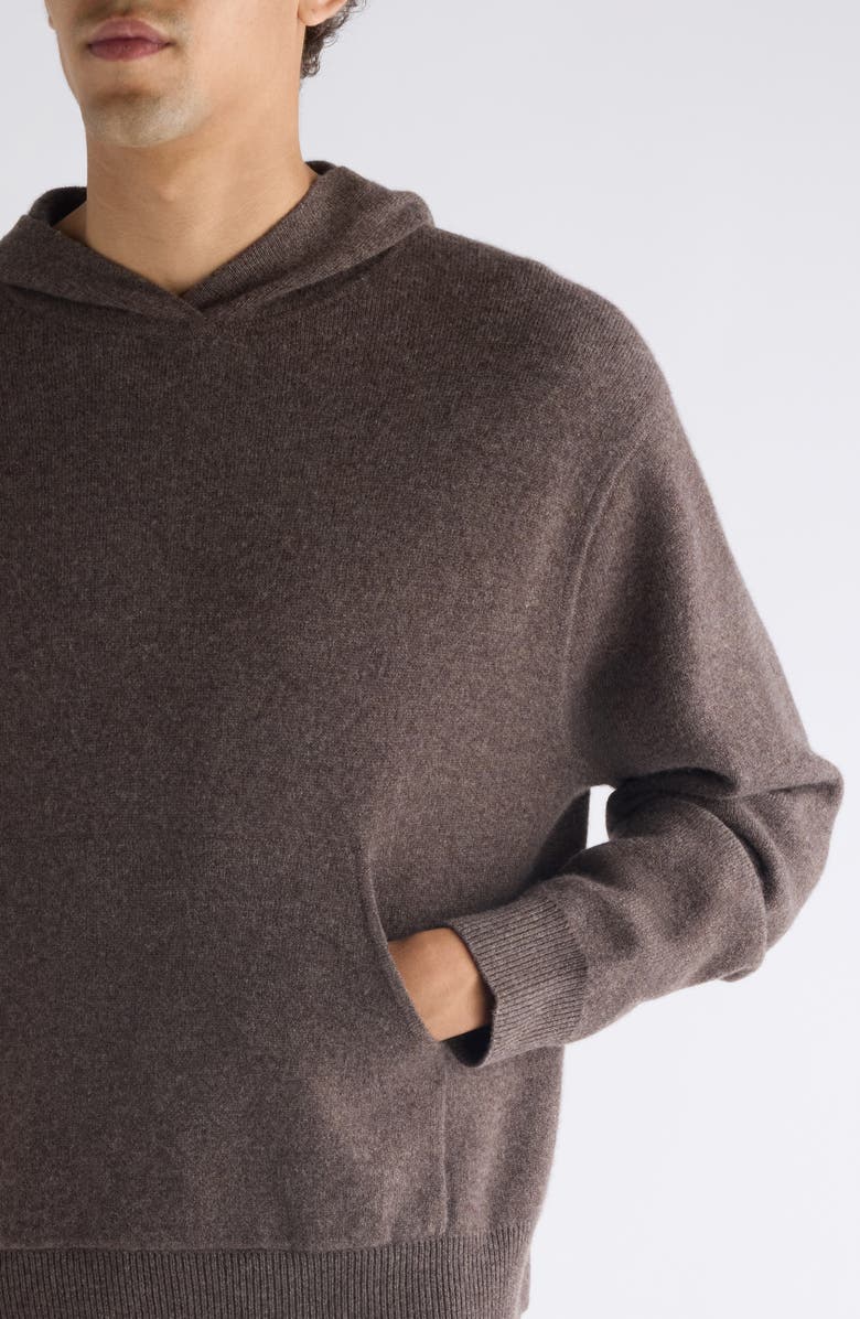 Acne Studios Klama Hooded Cashmere Blend Sweater, Alternate, color, Walnut Brown