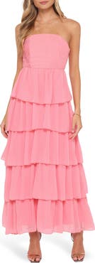 Petal & Pup Peachester Strapless Tiered Maxi Dress