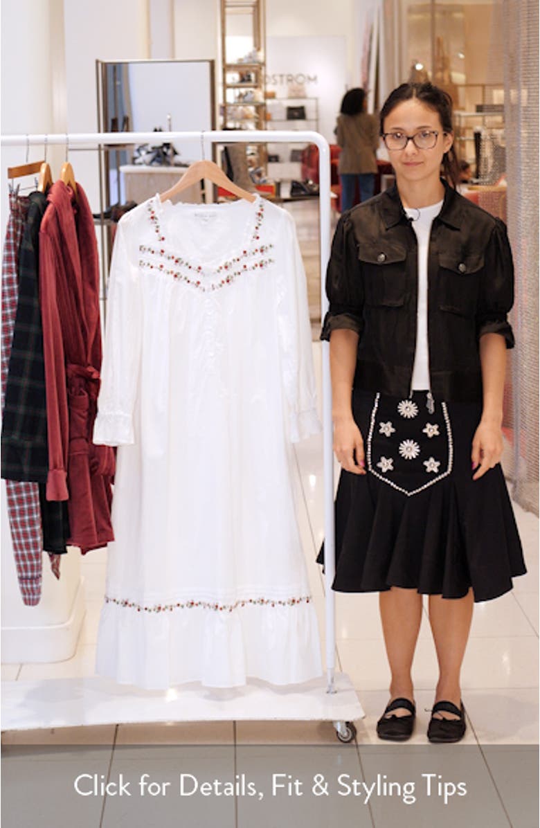 Long Sleeve Cotton Ballet Nightgown, sales video thumbnail