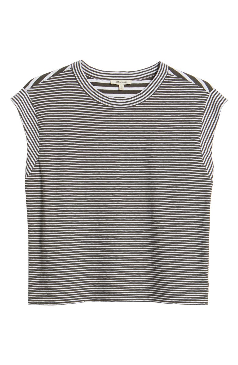 Madewell Stripe Boxy Cotton & Linen Muscle T-Shirt, Alternate, color, Dark Suplus Stripe