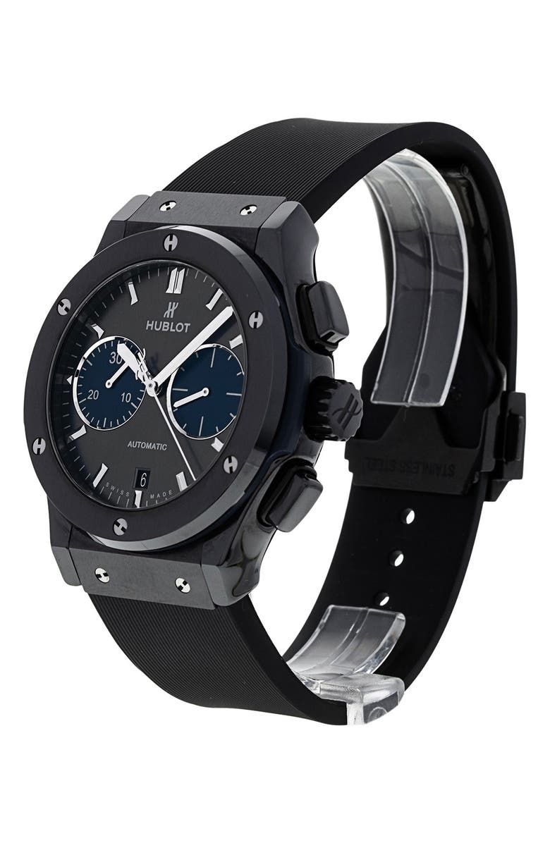 Watchfinder & Co. Hublot Preowned 2023 Classic Fusion Chronograph Rubber Strap Watch, 45mm, Alternate, color, 