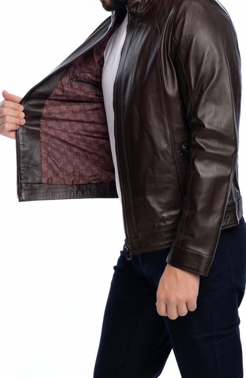 Vellapais Smooth Leather Jacket In Dark Brown