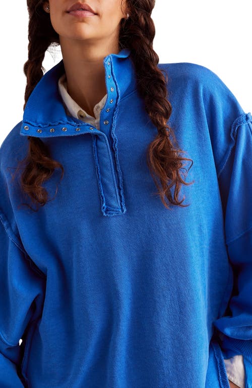 Shop Free People Camden Oversize Henley In Lake Victoria