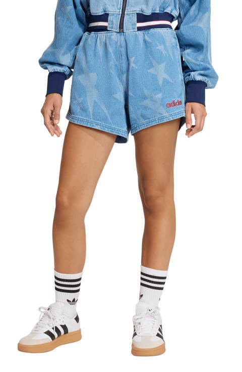 The Denim Star Graphic Cotton Varsity Shorts